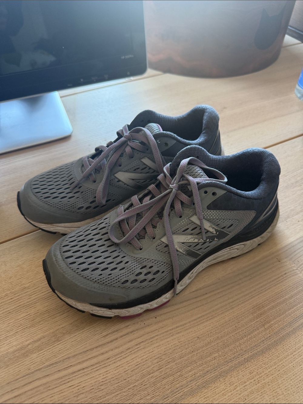 New Balance Women's Gray and Purple Running Sneakers